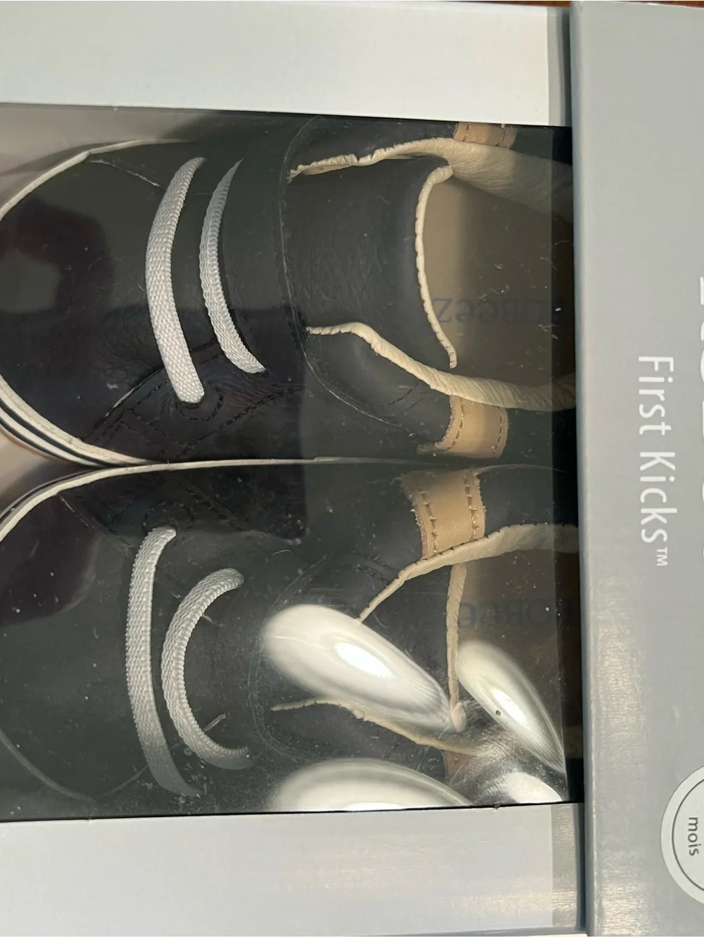 Robeez Navy and Tan First Kicks Baby Shoes